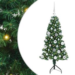 Berkfield Home Corner Artificial Christmas Tree Green 120 cm PVC & Metal - thumbnail 2