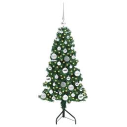 Berkfield Home Corner Artificial Christmas Tree Green 120 cm PVC & Metal - thumbnail 3