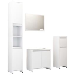 Berkfield Home 4 Piece Bathroom Furniture Set White Engineered Wood - thumbnail 2