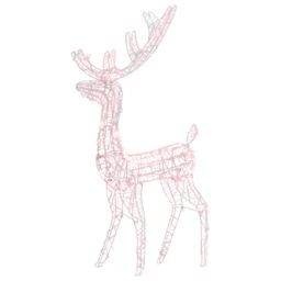 Berkfield Home Acrylic Reindeer Christmas Decoration 140 LEDs 120cm Warm White - thumbnail 2