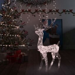 Berkfield Home Acrylic Reindeer Christmas Decoration 140 LEDs 120cm Warm White