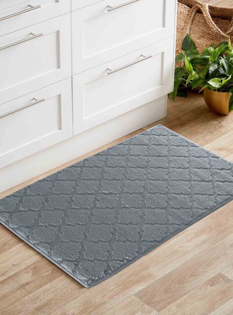 Desire Rugs Ivy Anti-Slip Trellis Design Doormat - Machine Washable for Easy Care in Dark Grey - Size: 40 cm x 60 cm - image 1