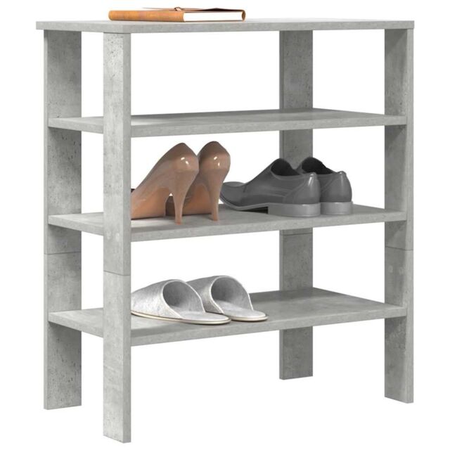 Berkfield Home Shoe Rack Concrete Grey 61x32x70 cm Engineered Wood - Size: 61 x 32 x 70 cm - image 1