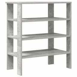 Berkfield Home Shoe Rack Concrete Grey 61x32x70 cm Engineered Wood - Size: 61 x 32 x 70 cm - thumbnail 2