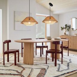 Garwarm 1 - Light Rattan Farmhouse Cone Pendant Light in Brown - thumbnail 4