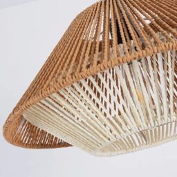 Garwarm 1 - Light Rattan Farmhouse Cone Pendant Light in Brown - thumbnail 9