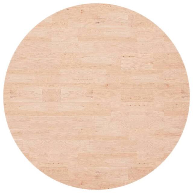 Berkfield Home Round Table Top ??90x1.5 cm Solid Wood Oak in Light Tan - Size: 90x1.5 cm - image 1