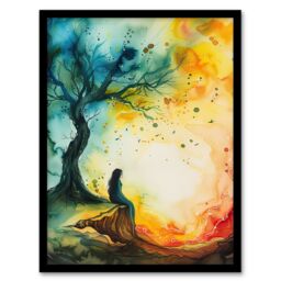 "Artery8 Magician Forest Misty Rainbow Sunrise Concept Art Framed Art Print - Size: W12"" x H16""" - thumbnail 1