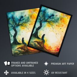 "Artery8 Magician Forest Misty Rainbow Sunrise Concept Art Framed Art Print - Size: W12"" x H16""" - thumbnail 2