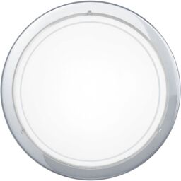 Loops Wall Flush Ceiling Light Chrome Shade White Clear Glass Painted Bulb E27 1x60W