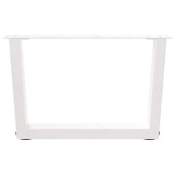 Berkfield Home Dining Table Legs V-Shape 2 pcs White 50x(30-31.3) cm Steel - thumbnail 5