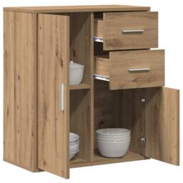 Berkfield Home Sideboard Artisan oak 60 x 31 x 70 cm Engineered wood in Brown - thumbnail 1