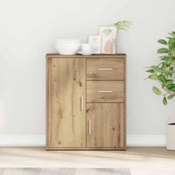 Berkfield Home Sideboard Artisan oak 60 x 31 x 70 cm Engineered wood in Brown - thumbnail 2
