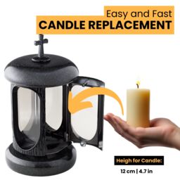 Novecrafto Round Granite Memorial Lantern Grave Ornaments for Garden or Cemetery in Black - thumbnail 7