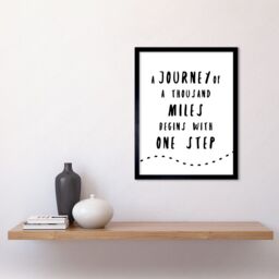 Artery8 Wall Art Print A Journey Of A Thousand Miles Begins w/ One Step Inspirational Positive Motivational Gym Workout Living Room Aesthetic Art - thumbnail 2