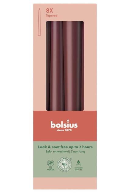 KDMD Velvet Red Bolsius Tapered Candles 245 x 24mm - image 1