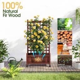 Kelvenix Wood Planter with Trellis in Brown - Size: 100g - thumbnail 5