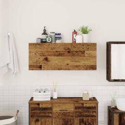 Berkfield Home Decorative Bathroom Wall Cabinet Old Wood 100x25x40 cm Engineered Wood in Brown - Size: 100 x 25 x 40 cm