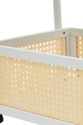 Living and Home 2-Tier Rolling Bamboo Side Table with Side Handle in White - thumbnail 8
