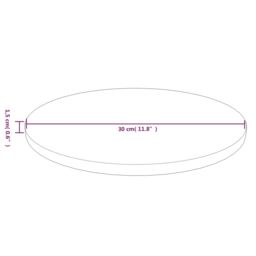 Berkfield Home Round Table Top Light Brown Ã˜30x1.5 cm Treated Solid Wood Oak - Size: 30x1.5 cm - thumbnail 4