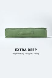 Homescapes Cotton Armchair Booster Cushion in Dark Green - Size: 50 cm x 50 cm - thumbnail 4