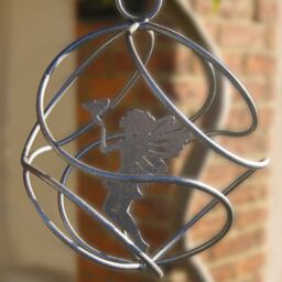 Poppyforge Fairy Catcher With Standing Fairy - Hanging Ornament - Steel - Black - thumbnail 2