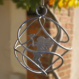 Poppyforge Fairy Catcher With Standing Fairy - Hanging Ornament - Steel - Black - thumbnail 1