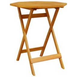 Berkfield Home Folding Garden Table √ò70x75 cm Solid Wood Acacia in Brown - Size: 70x75 cm - thumbnail 6