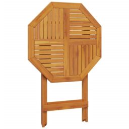 Berkfield Home Folding Garden Table √ò70x75 cm Solid Wood Acacia in Brown - Size: 70x75 cm - thumbnail 8