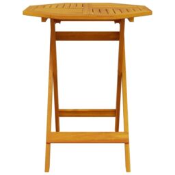 Berkfield Home Folding Garden Table √ò70x75 cm Solid Wood Acacia in Brown - Size: 70x75 cm - thumbnail 4