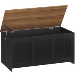 FORGEVIO Storage Chest Trunk Toy ChestBlack Walnut 100 x 40 x 41 cm in Black - Size: 0.6m2 - thumbnail 5