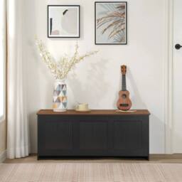 FORGEVIO Storage Chest Trunk Toy ChestBlack Walnut 100 x 40 x 41 cm in Black - Size: 0.6m2 - thumbnail 3