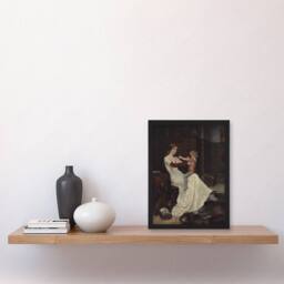 Artery8 Albert Edelfelt Queen Bianca of Namur With Son Framed Wall Art Print - Size: A4 - thumbnail 4