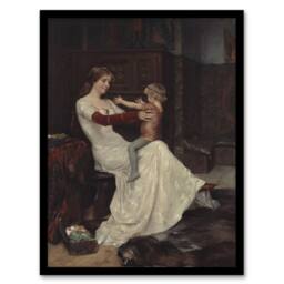 Artery8 Albert Edelfelt Queen Bianca of Namur With Son Framed Wall Art Print - Size: A4 - thumbnail 1