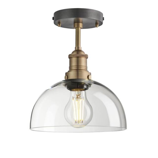 Industville Brooklyn Glass Dome Flush Mount - 8 Inch - Clear in Metallic Gold - Size: 8 inches - image 1