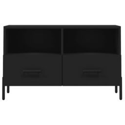 Berkfield Home TV Cabinet Black 80x36x50 cm Engineered Wood - Size: 80 x 36 x 50 cm - thumbnail 5
