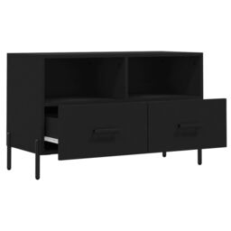 Berkfield Home TV Cabinet Black 80x36x50 cm Engineered Wood - Size: 80 x 36 x 50 cm - thumbnail 6