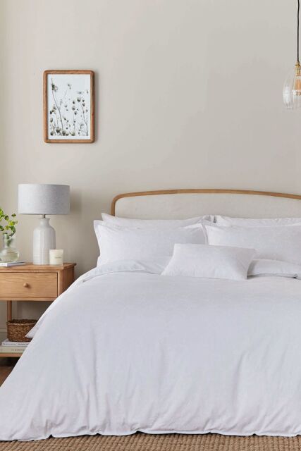 Murmur 'Bea' Cotton Embroidered Duvet Cover Set in White - Size: Double - image 1