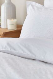 Murmur 'Bea' Cotton Embroidered Duvet Cover Set in White - Size: Double - thumbnail 3