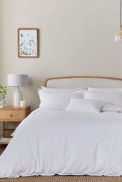 Murmur 'Bea' Cotton Embroidered Duvet Cover Set in White - Size: Double - thumbnail 1