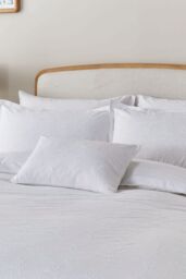 Murmur 'Bea' Cotton Embroidered Duvet Cover Set in White - Size: Double - thumbnail 2