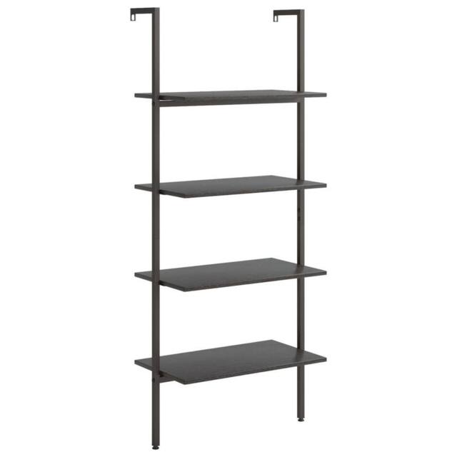 Berkfield Home 4-Tier Leaning Shelf Black 64x35x152.5 cm - image 1