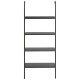 Berkfield Home 4-Tier Leaning Shelf Black 64x35x152.5 cm - thumbnail 3