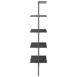 Berkfield Home 4-Tier Leaning Shelf Black 64x35x152.5 cm - thumbnail 4