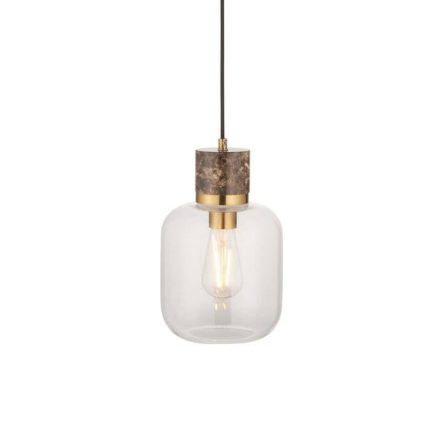 Netlighting Travi Slim Pendant Brown Vintage Brass & Glass E27 - image 1