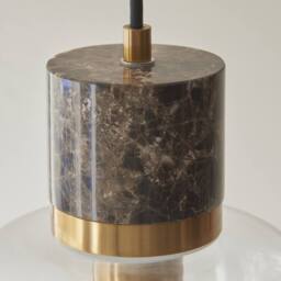 Netlighting Travi Slim Pendant Brown Vintage Brass & Glass E27 - thumbnail 5