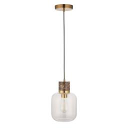 Netlighting Travi Slim Pendant Brown Vintage Brass & Glass E27 - thumbnail 6