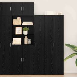 Berkfield Home Highboard Black Oak 30x42.5x185 cm Engineered Wood - thumbnail 2