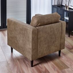 FurnitureboxUK Jade Modern Faux Leather Armchair in Brown - thumbnail 3