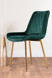 FurnitureboxUK Carson White Marble Effect Square Dining Table & 2 Velvet Pesaro Black Leg Chairs in Green - thumbnail 9